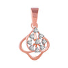 14k Rose Gold Dainty Pendant With Diamond Stone Design