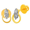 14KT (585) Yellow Gold & Diamond Beautiful Stud Earrings