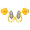 14KT (585) Yellow Gold & Diamond Beautiful Stud Earrings