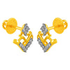 14KT (585) Yellow Gold & Diamond Graceful Stud Earrings