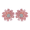 14KT (585) Rose Gold & Diamond Intricate Floral Stud Earrings