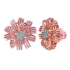 14KT (585) Rose Gold & Diamond Intricate Floral Stud Earrings