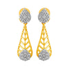 14KT (585) Yellow Gold & Diamond Geometrical Drop Earrings