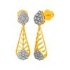 14KT (585) Yellow Gold & Diamond Geometrical Drop Earrings