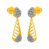 14KT (585) Yellow Gold & Diamond Geometrical Drop Earrings