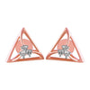 14KT (585) Rose Gold & Diamond Triangle Shaped Stud Earrings