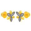 14KT (585) Yellow Gold & Diamond 6 Beautiful Petals Stud Earrings