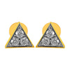 14KT (585) Yellow Gold & Diamond Triangle Shaped Stud Earrings