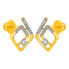 14KT (585) Yellow Gold & Graceful Diamond Stud Earrings