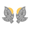 14KT (585) Yellow Gold & Diamond Leafy Stud Earrings