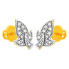 14KT (585) Yellow Gold & Diamond Leafy Stud Earrings