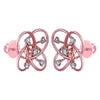 14KT (585) Rose Gold & Diamond Unique Intertwined Design Stud Earrings