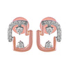 14KT (585) Rose Gold & Diamond Beautiful Stud Earrings