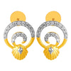 14KT (585) Yellow Gold & Diamond Stud Earrings With A Spiral and Shell Design