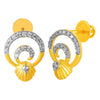 14KT (585) Yellow Gold & Diamond Stud Earrings With A Spiral and Shell Design