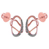 14KT (585) Rose Gold & Diamond Stud Earrings with Intertwined Shapes