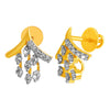 14KT (585) Yellow Gold & Diamond Stylish Stud Earrings