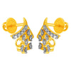 14KT (585) Yellow Gold & Diamond Stylish Stud Earrings