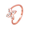 14K Rose Gold Ring With Four-petal Floral Design In The Centre