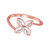 14K Rose Gold Ring With Four-petal Floral Design In The Centre