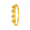 14K Gold Ring With Heart Shaped Designs And Diamond Accents