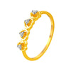 14K Gold Ring With Heart Shaped Designs And Diamond Accents