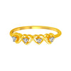 14K Gold Ring With Heart Shaped Designs And Diamond Accents