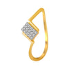 14K Gold Ring With A Rectangular Diamond Cluster Set On A Curved Gold Band