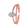 14K Oval-shaped Diamond Cluster Rose Gold Ring