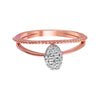 14K Oval-shaped Diamond Cluster Rose Gold Ring