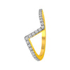 14K V-shaped Gold Ring With A Geometric, Angular Design