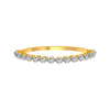 Slender 14K Gold Ring With Sparkling Diamonds Over Continuous Bands