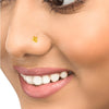 14k Gold Leaf Motif Nose Pin Elegant Nose Jewellery