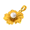 14K Flower shaped pendant with a pearl design