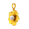 14K Flower shaped pendant with a pearl design