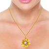 14K Flower shaped pendant with a pearl design