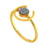 14K unique gold ring with a circular and semi circular design