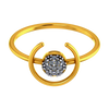 14K unique gold ring with a circular and semi circular design