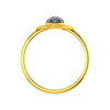 14K unique gold ring with a circular and semi circular design