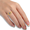 14K unique gold ring with a circular and semi circular design