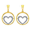 Beautiful 14K gold circular earrings with a heart shape design in it