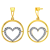 Beautiful 14K gold circular earrings with a heart shape design in it