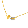 Unique gold pendant with a flower bud and leafy design