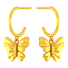 Butterfly shaped 14K gold earring