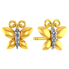 14K Elegant butterfly shaped earrings with stone detailing