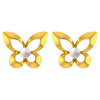 14K graceful pair of gold earrings with the design of butterfly wings