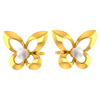 14K graceful pair of gold earrings with the design of butterfly wings