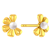 14K Dainty earrings with half floral design from Amazea Collection