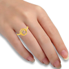 14K Ring with twirled design and stone detailing from Amazea Collection