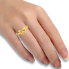 14K Gold ring with butterfly wings and a pearl in the middle